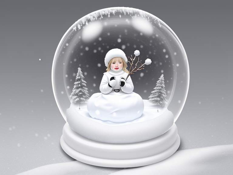 Schneekugel in Weiß