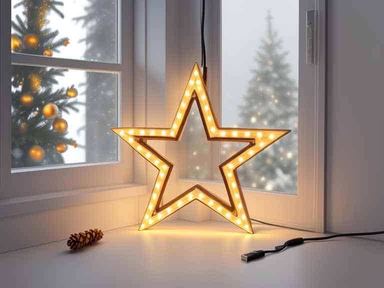 Weihnachtsstern mit Beleuchtung