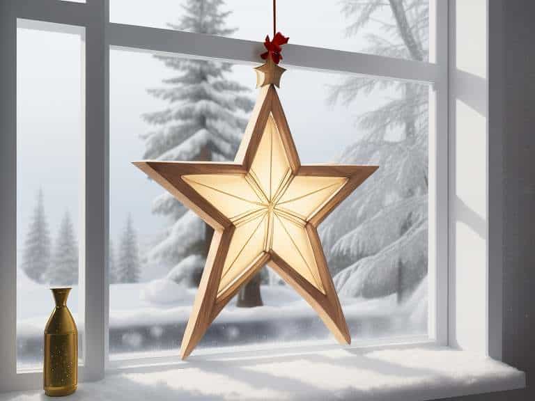 Großer Weihnachtstern beleuchtet