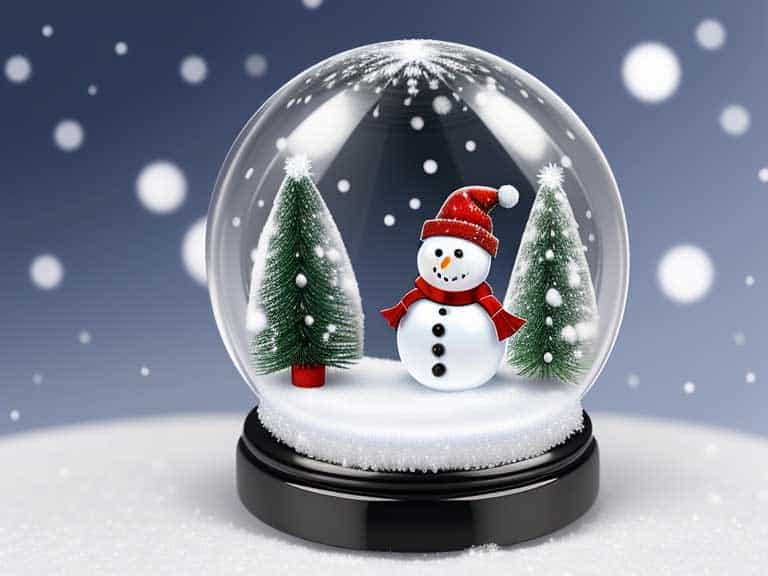 Mini Schneekugel mit Schneemann