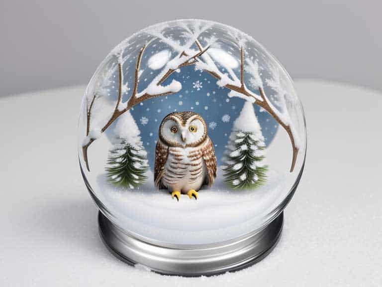 Schneekugel Eule