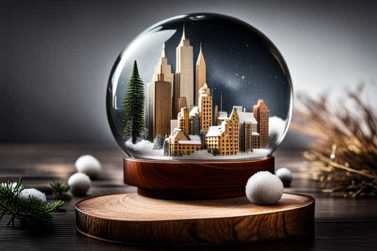 Schneekugel mit Stadt