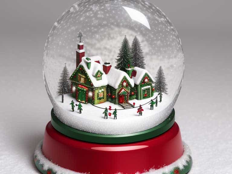 Schneekugel mit Weihnachtsdorf