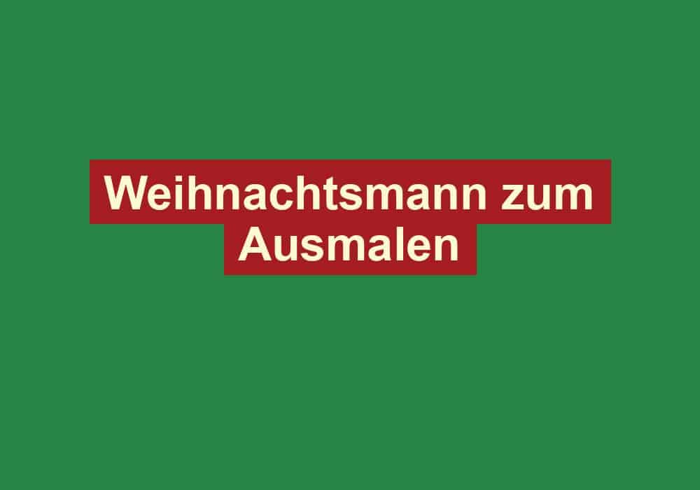 weihnachtsmann zum ausmalen