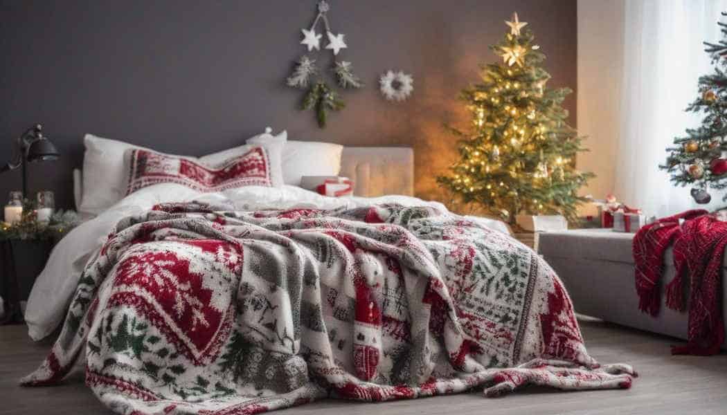 Wolldecke mit Weihnachtsmotiv (NF)