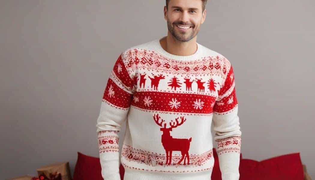 Herren Weihnachtspullover mit Rentier Motiv (NF)