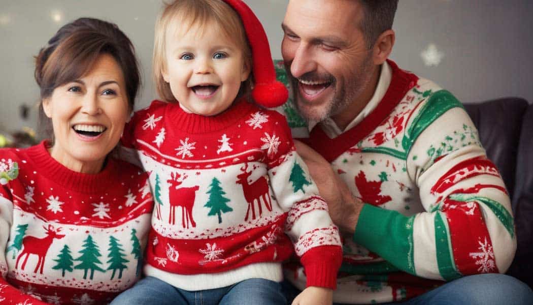 Lustige Weihnachtspullover Familie (NF)