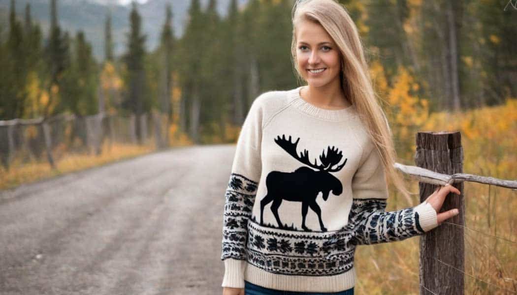 Pullover mit Elch (NF)