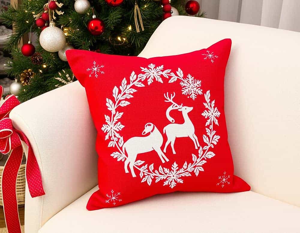 Kissenhülle Weihnachten in Rot (NF)